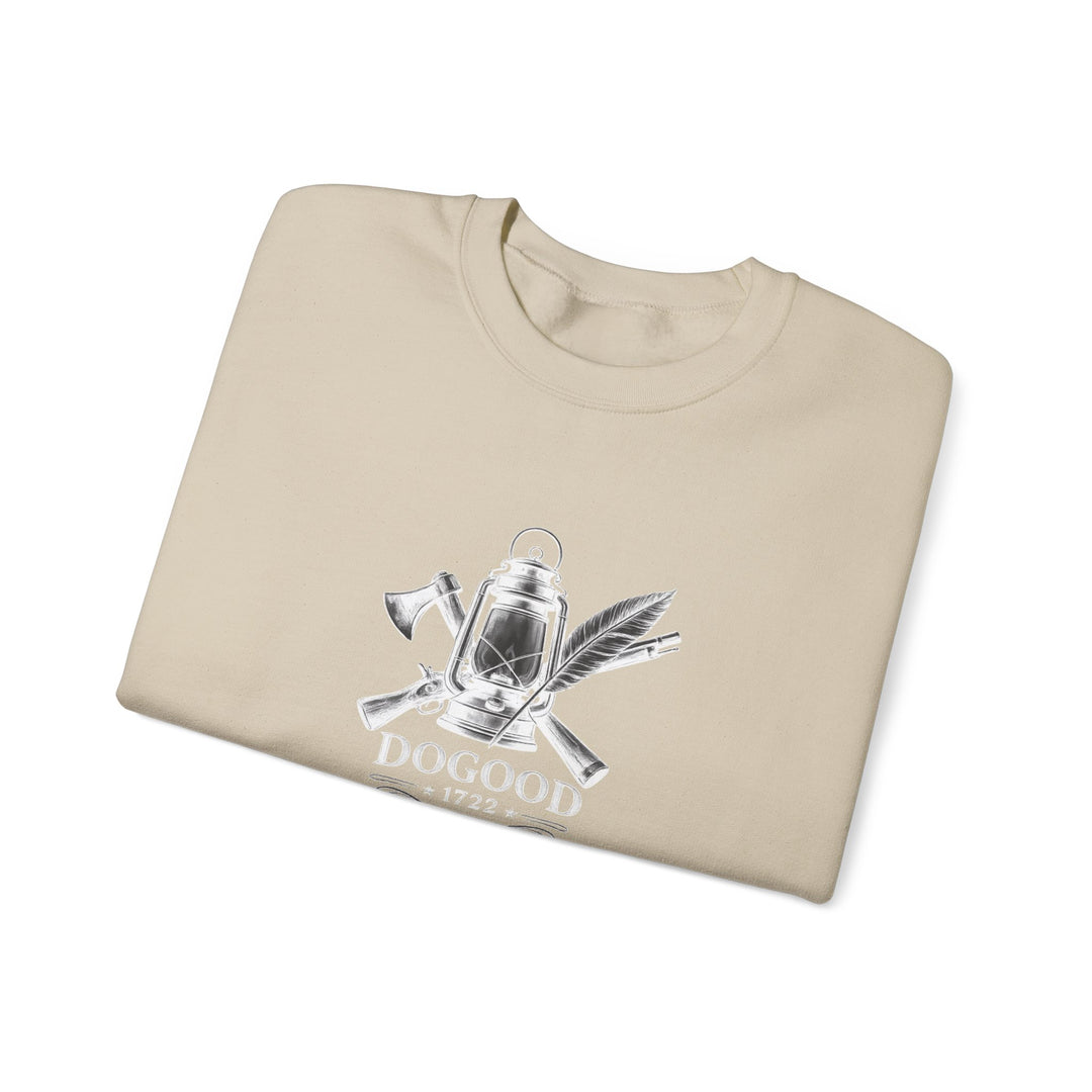 Dogood 1722 Crewneck Sweatshirt — Patriotic American Flag Design, “It’s Time For A New Party” Back Graphic