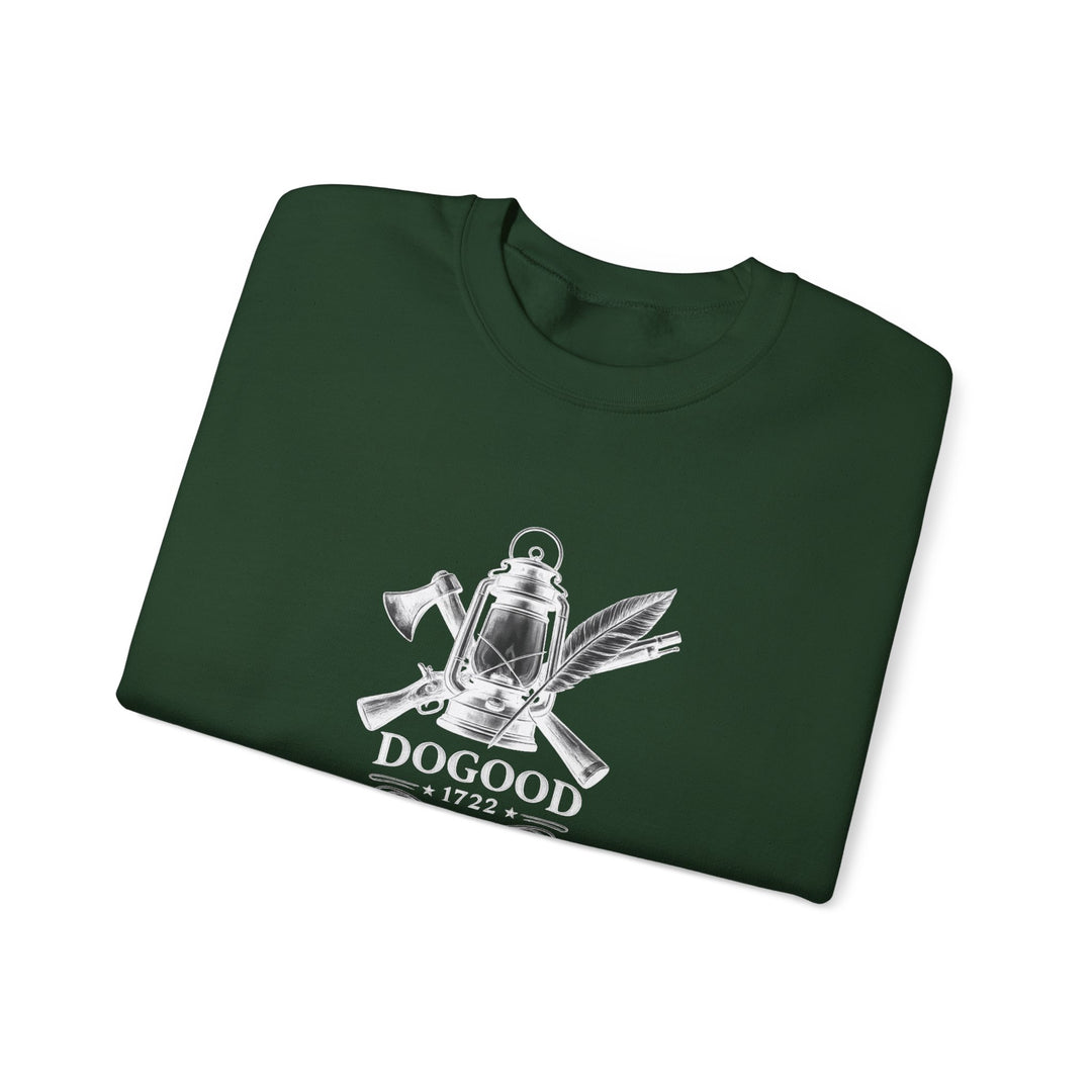 Dogood 1722 Crewneck Sweatshirt — Patriotic American Flag Design, “It’s Time For A New Party” Back Graphic