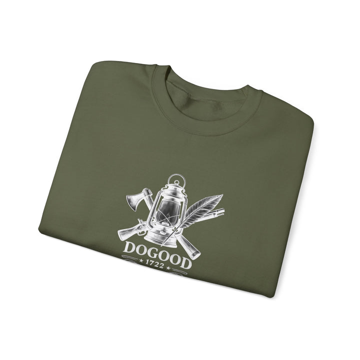 Dogood 1722 Crewneck Sweatshirt — Patriotic American Flag Design, “It’s Time For A New Party” Back Graphic