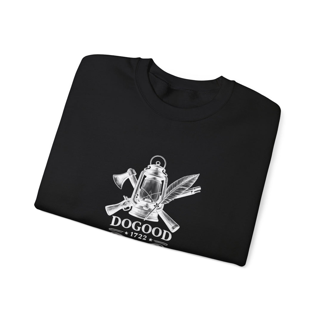 Dogood 1722 Crewneck Sweatshirt — Patriotic American Flag Design, “It’s Time For A New Party” Back Graphic