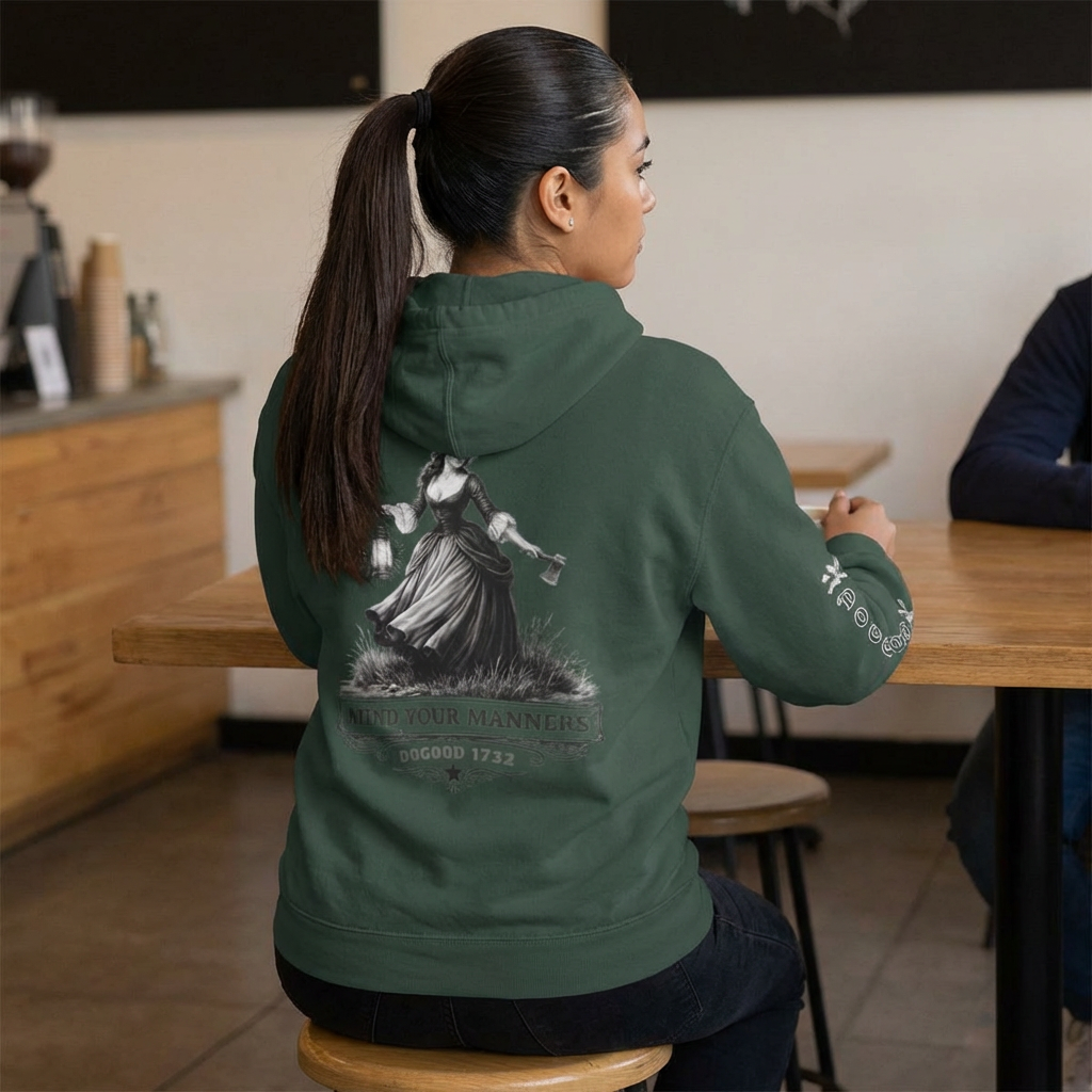 Mind Your Manners Hoodie — Vintage Lantern Floral Heavy Weight Pullover