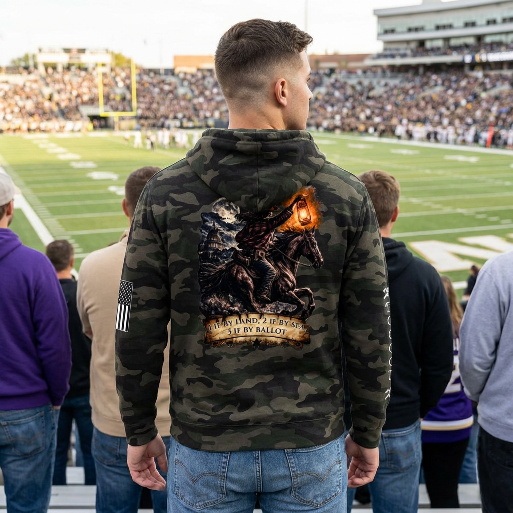 Patriotic Hoodie — "Midnight Ride" Premium Hooded Sweatshirt