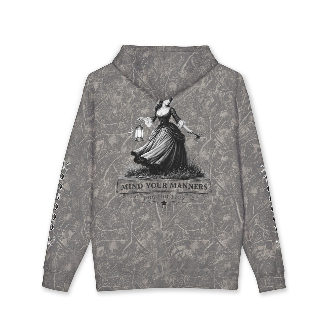 Mind Your Manners Hoodie — Vintage Lantern Floral Heavy Weight Pullover