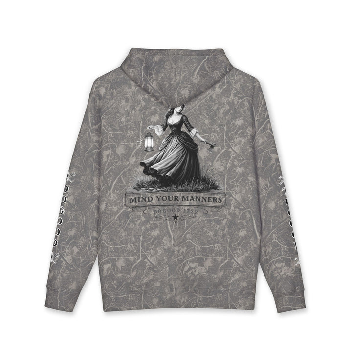 Mind Your Manners Hoodie — Vintage Lantern Floral Heavy Weight Pullover